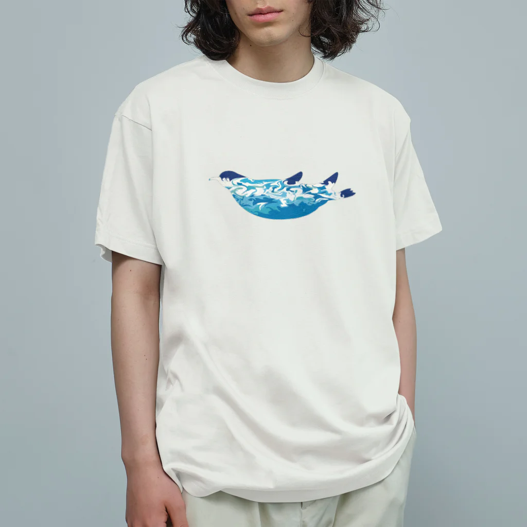 ヒロシオーバーダイブのペンギン、夏の海を泳ぐ。 Organic Cotton T-Shirt