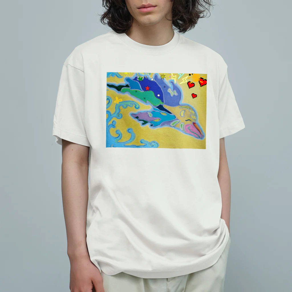 アート工房　甘月蝕(kanngesshoku)『TAaKA』のストアのMary's  tweets『ワーイ、海水浴って最高!!』 Organic Cotton T-Shirt