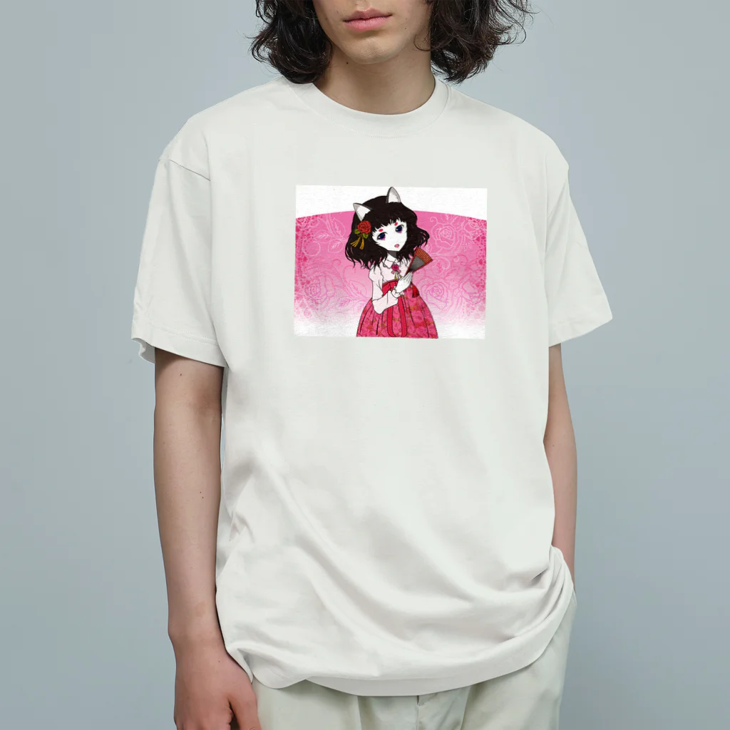 加藤 光雲のRose-design（扇子閉じVer.） Organic Cotton T-Shirt