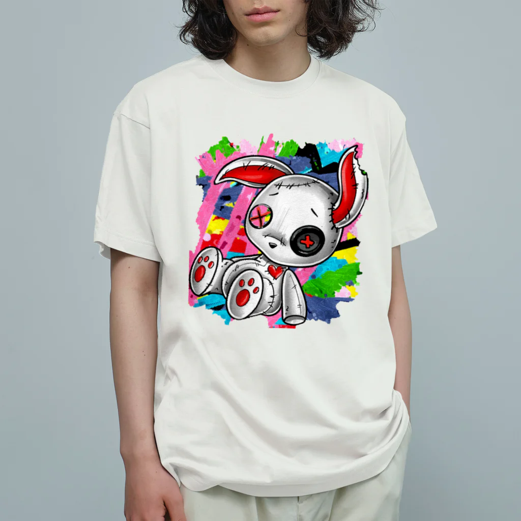 zombie6824のレインボーうさぴょん オーガニックコットンTシャツ