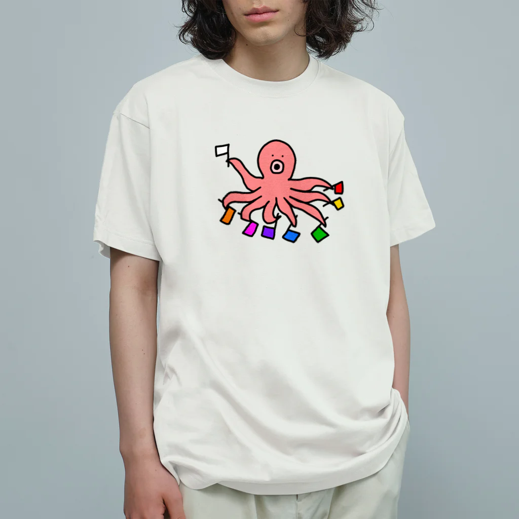 ＋Whimsyの旗揚げタコ オーガニックコットンTシャツ