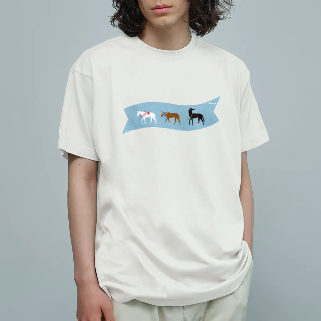 めぐセンセ（馬）のおうまのさんぽ Summer オーガニックコットンTシャツ