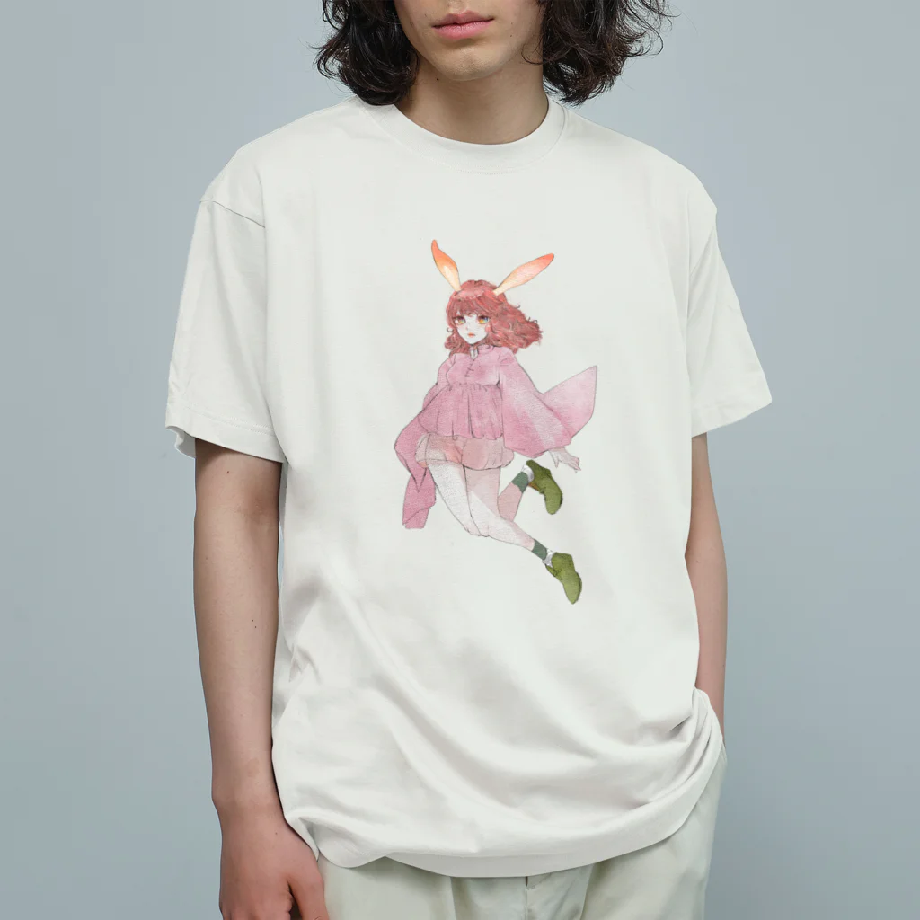 照嶌 雨子のうさみみちゃん オーガニックコットンTシャツ