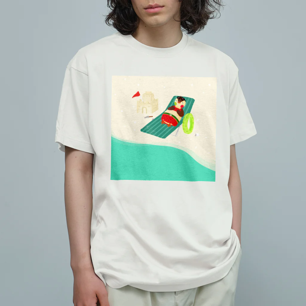 月見里 雀 -yamanashi suzume-のさまーばけーしょん中の雀 Organic Cotton T-Shirt