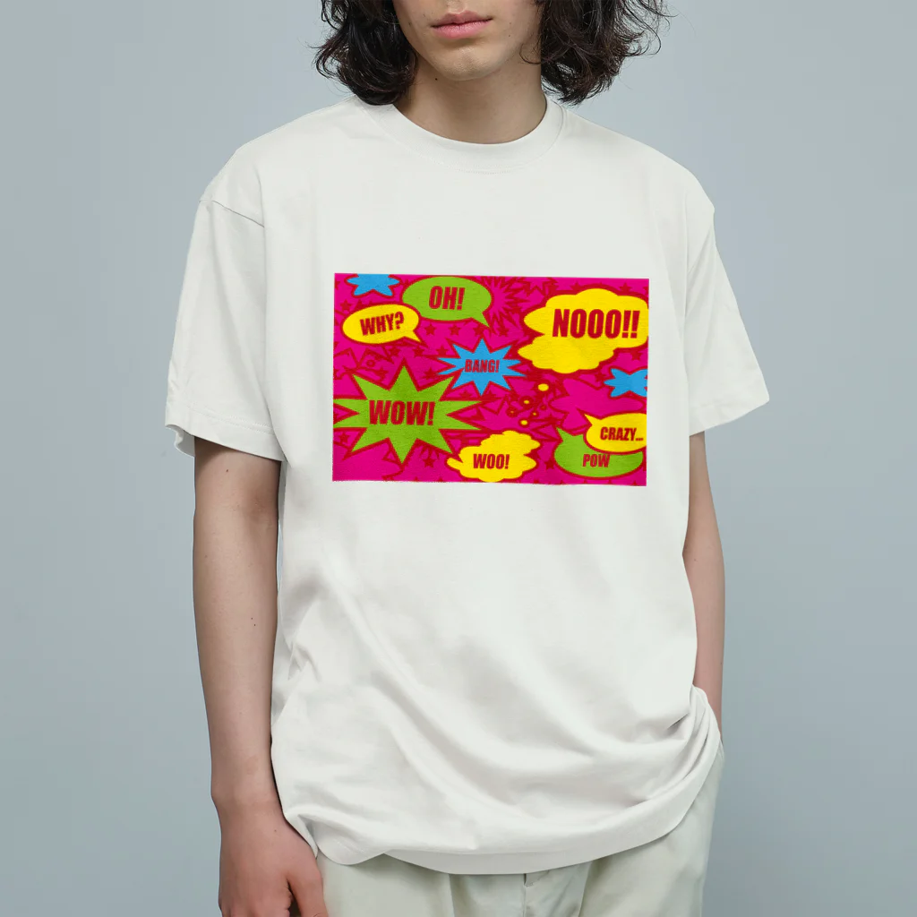 フォーヴァのコミックPINK オーガニックコットンTシャツ