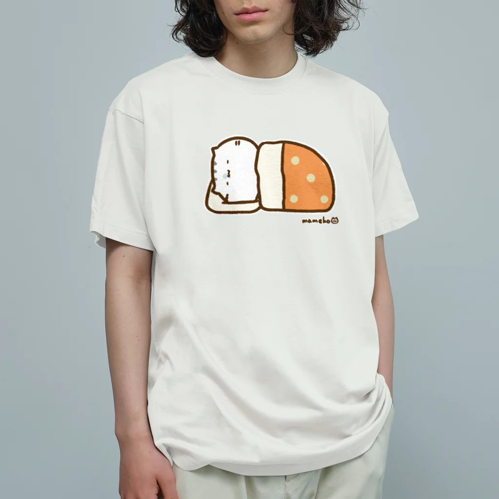 まめこ'ずショップの寝るねこ オーガニックコットンTシャツ