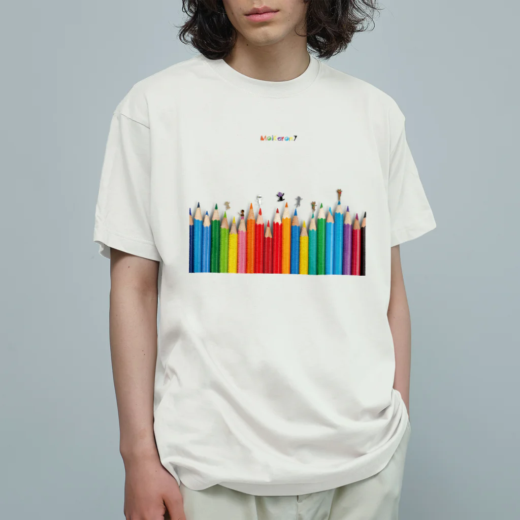 MolKaronのMolKaron７　パルクールのような色鉛筆２ オーガニックコットンTシャツ