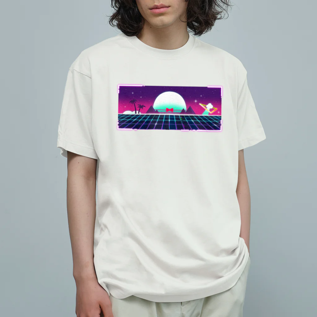 いちぼ君のお店のICHIBO-SynthWave オーガニックコットンTシャツ