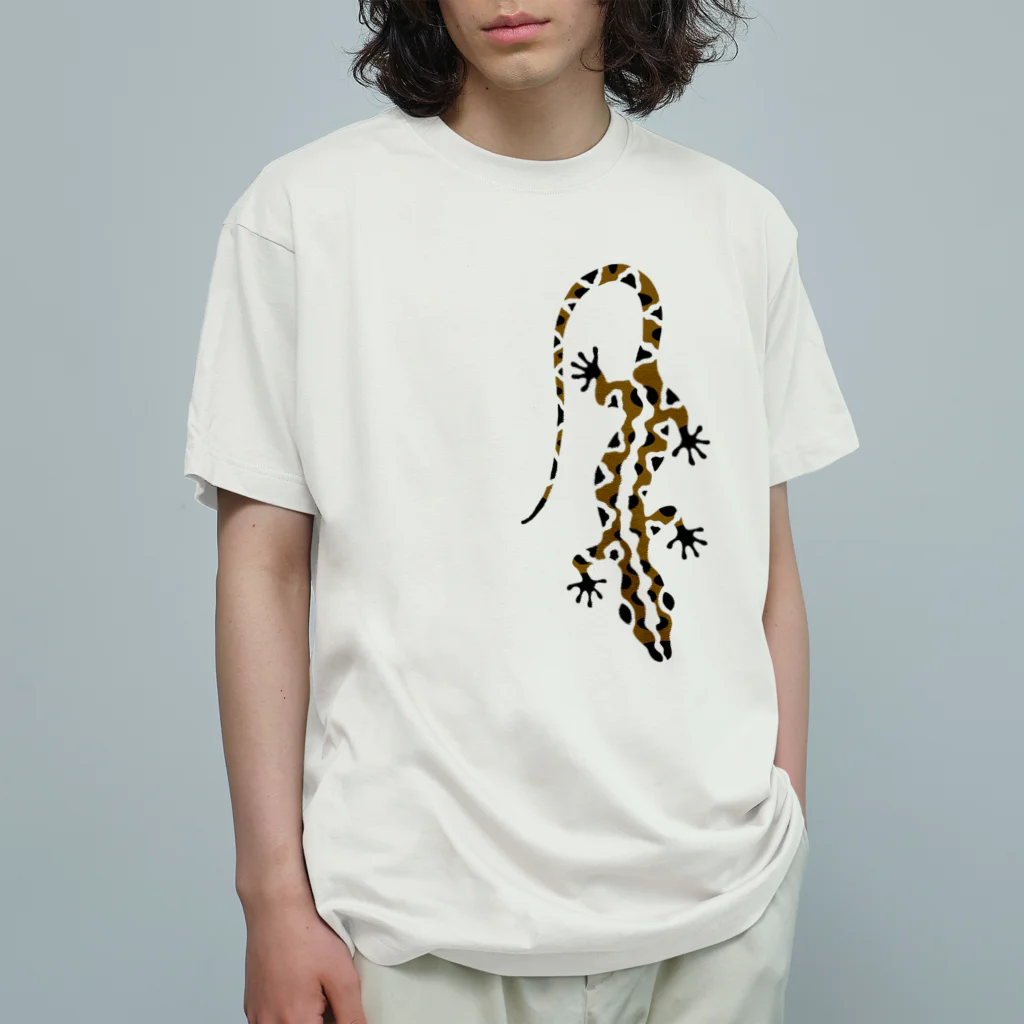 ツバメ堂の茶色のトカゲ Organic Cotton T-Shirt