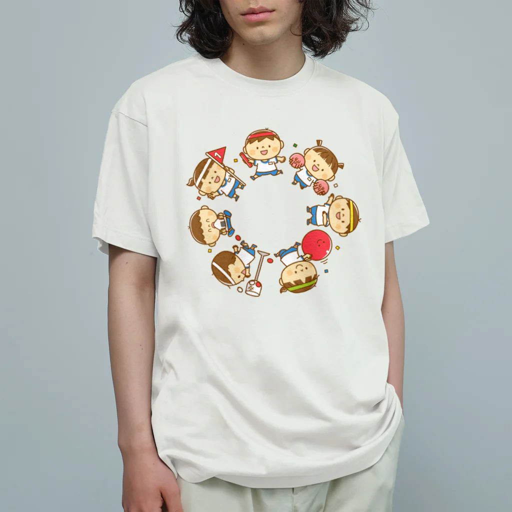 子供と動物のイラスト屋さん｜イラストグッズのお店の運動会 Organic Cotton T-Shirt