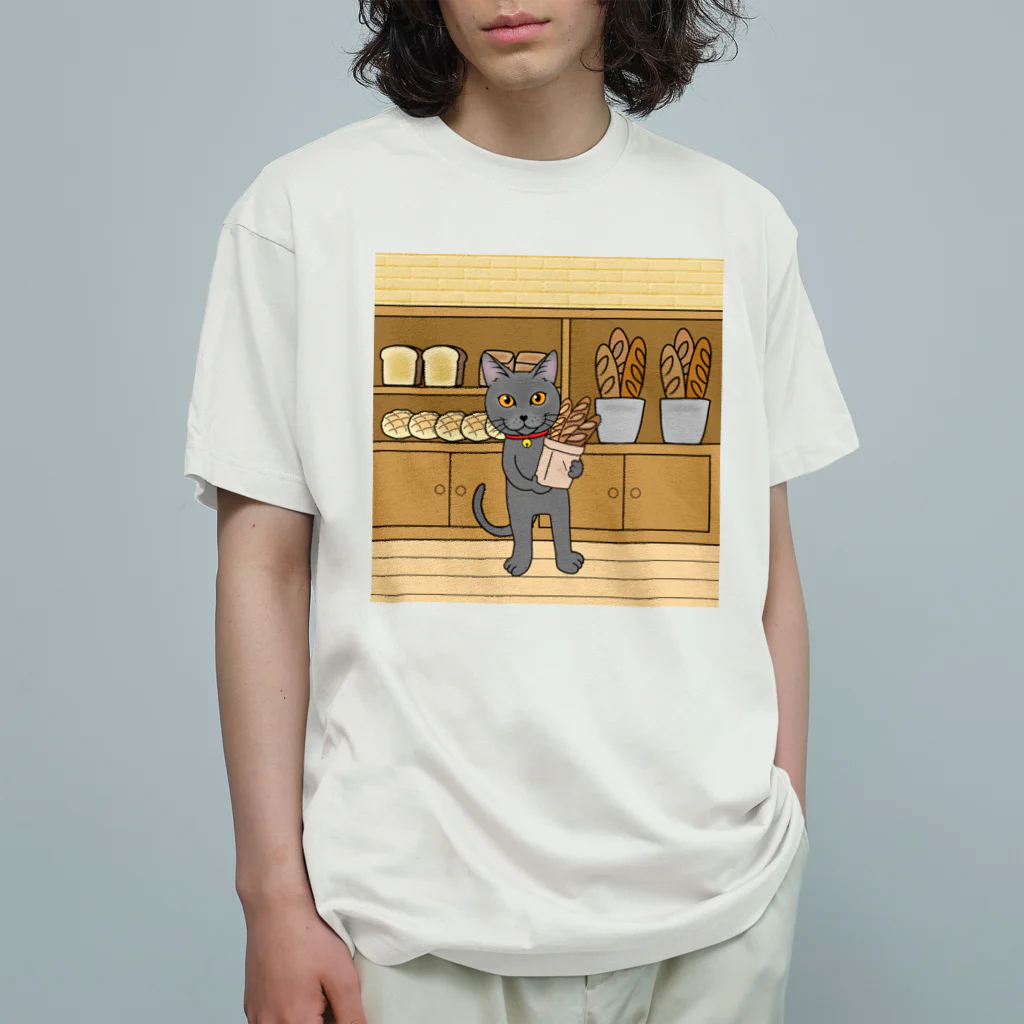 猫のイラスト屋さんのlien sumomomilk オーガニックコットンTシャツ