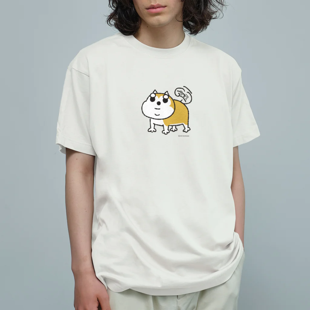 オムッチーのしっぽ振りふり柴犬かフゥちゃん オーガニックコットンTシャツ