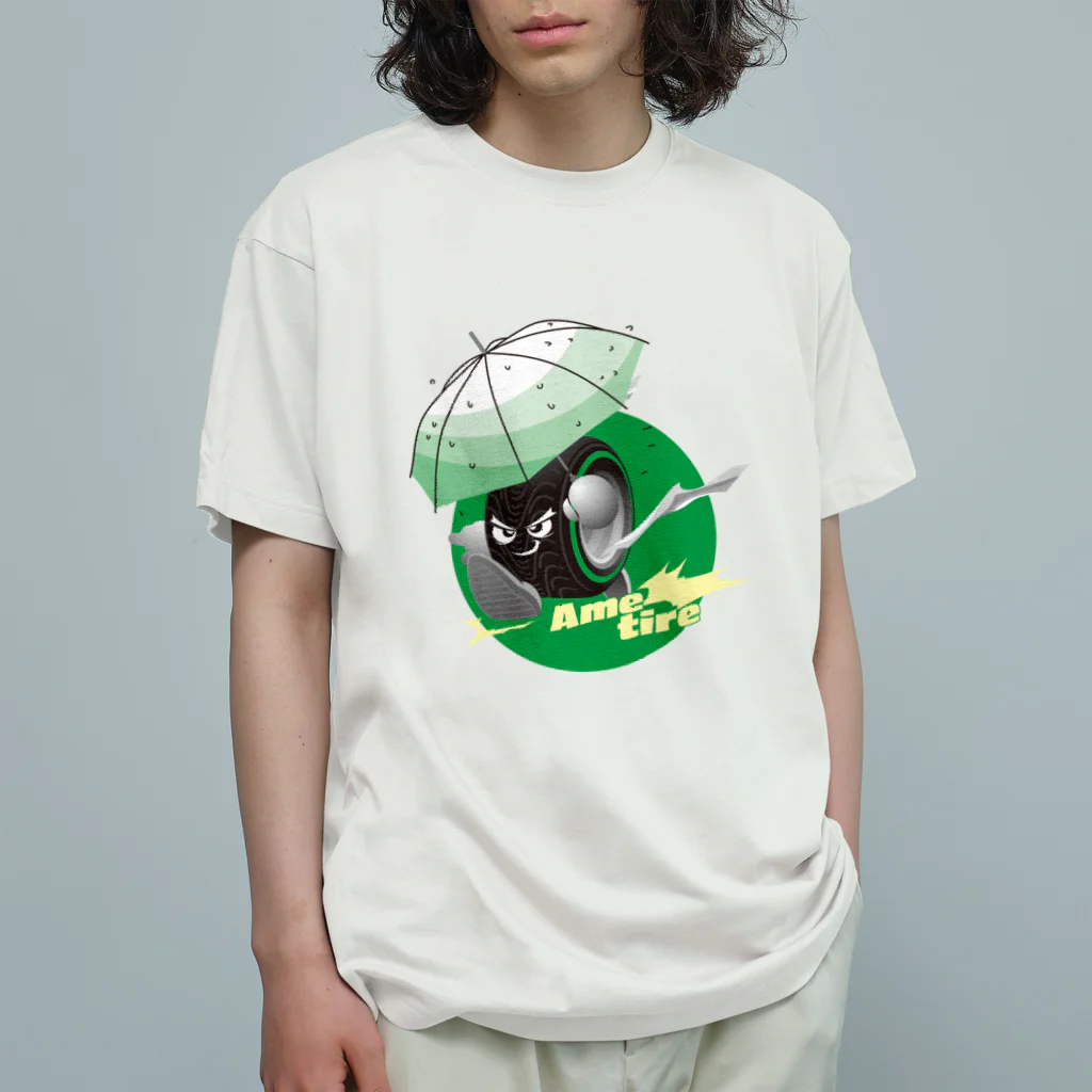 d360の何でも屋の雨タイヤくん Organic Cotton T-Shirt