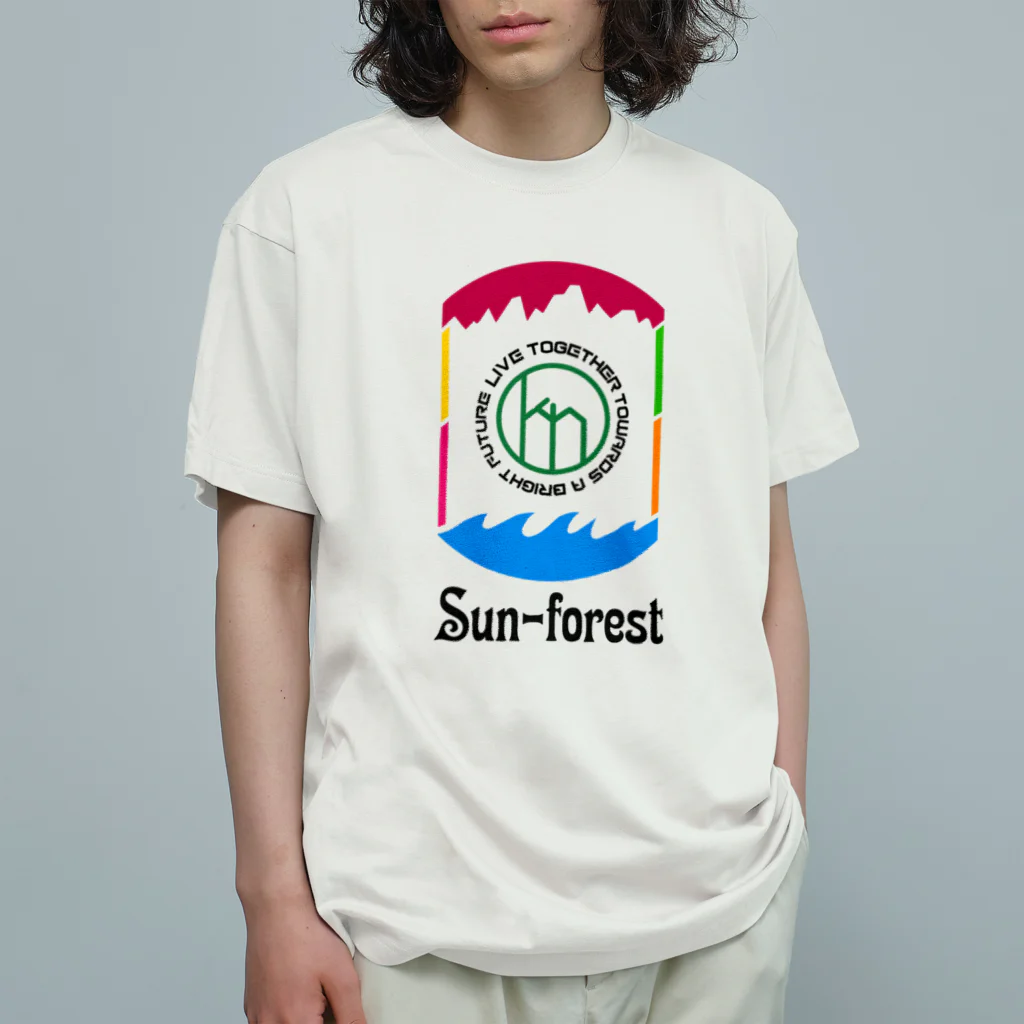 label greenの虹色sun-forest Organic Cotton T-Shirt