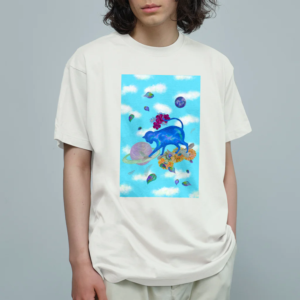 char pottery の宇宙ねこ Organic Cotton T-Shirt