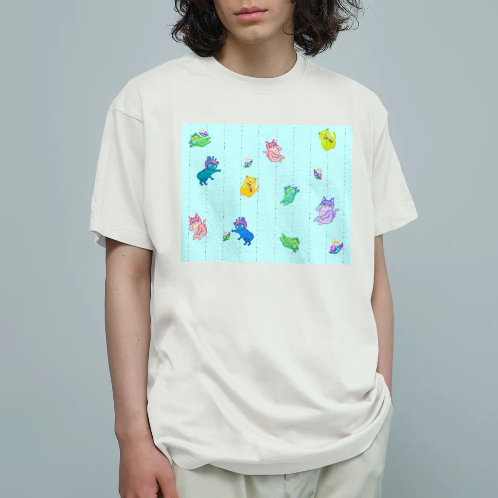 char pottery のトリねこパーティー Organic Cotton T-Shirt