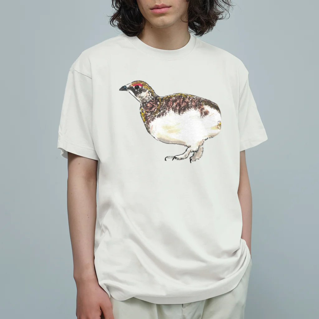 森図鑑の[森図鑑] 雷鳥のイラスト Organic Cotton T-Shirt