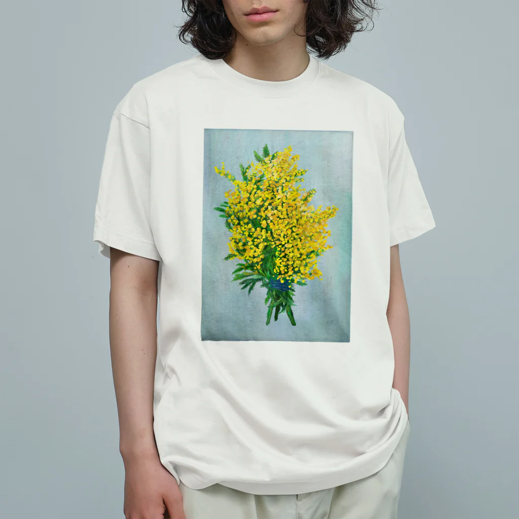 tomorebiのミモザの花束 オーガニックコットンTシャツ