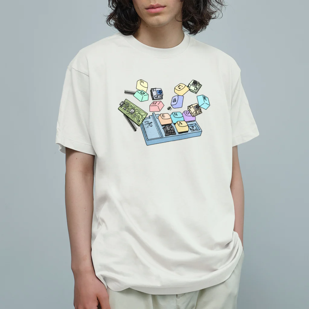 ataruno artの自作キーボードのエンドゲームを目指して(カラー) オーガニックコットンTシャツ