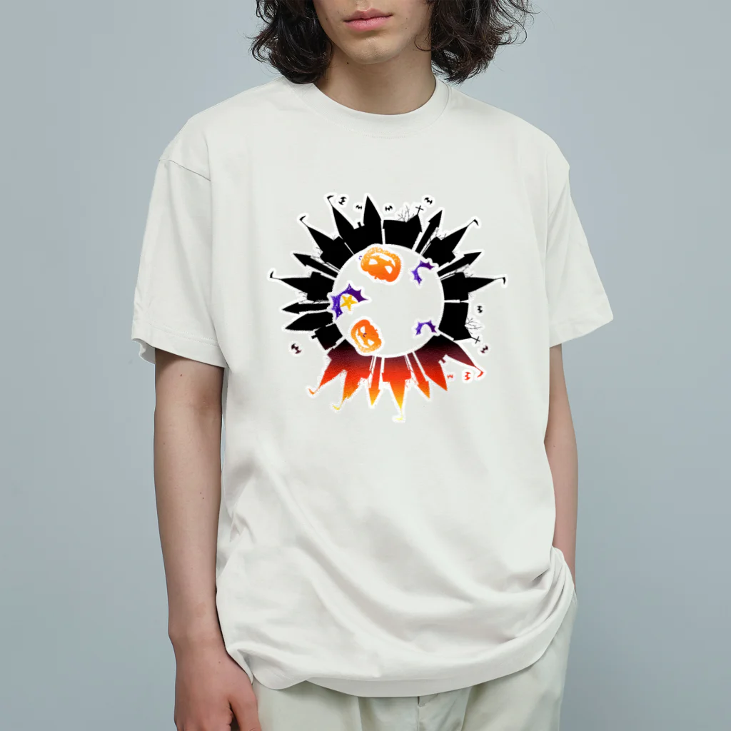 青林倉庫のハロウィンの街並みくん Organic Cotton T-Shirt