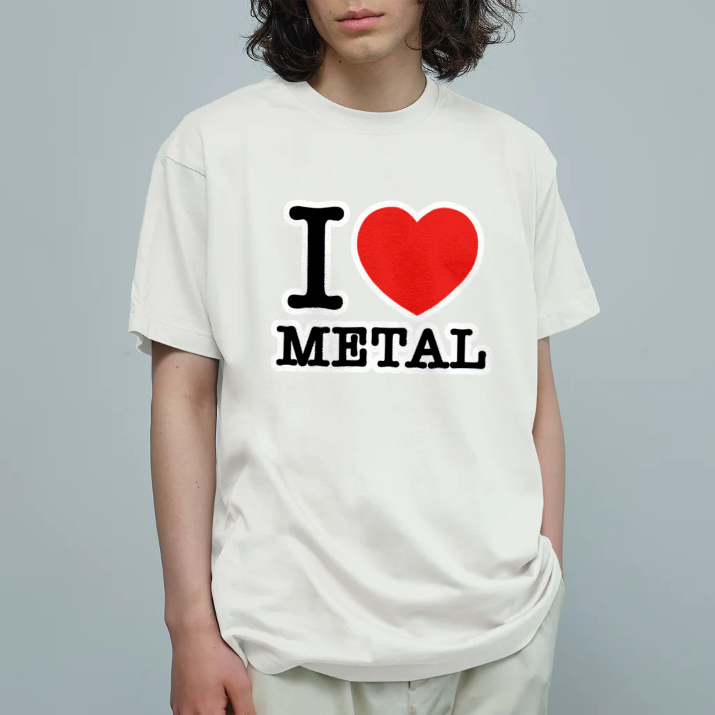 HachijuhachiのI LOVE METAL オーガニックコットンTシャツ