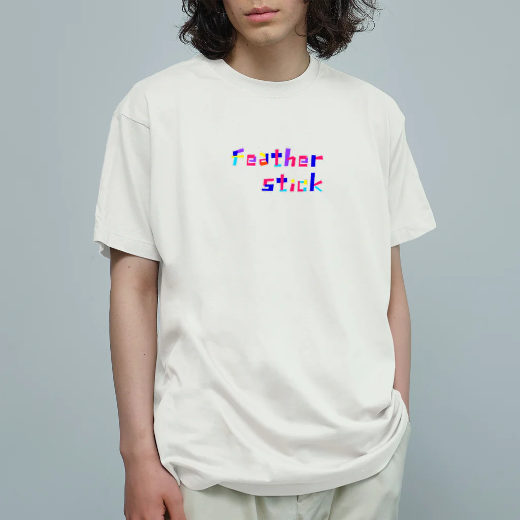 Feather stick-フェザースティック-のフェザースティック　文字ロゴ　 オーガニックコットンTシャツ