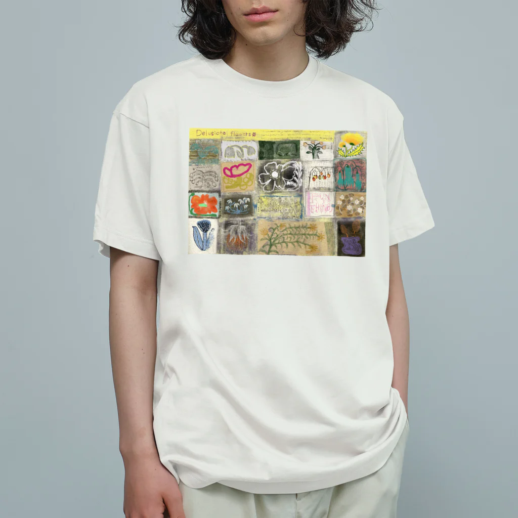 kannnnaのflowers オーガニックコットンTシャツ