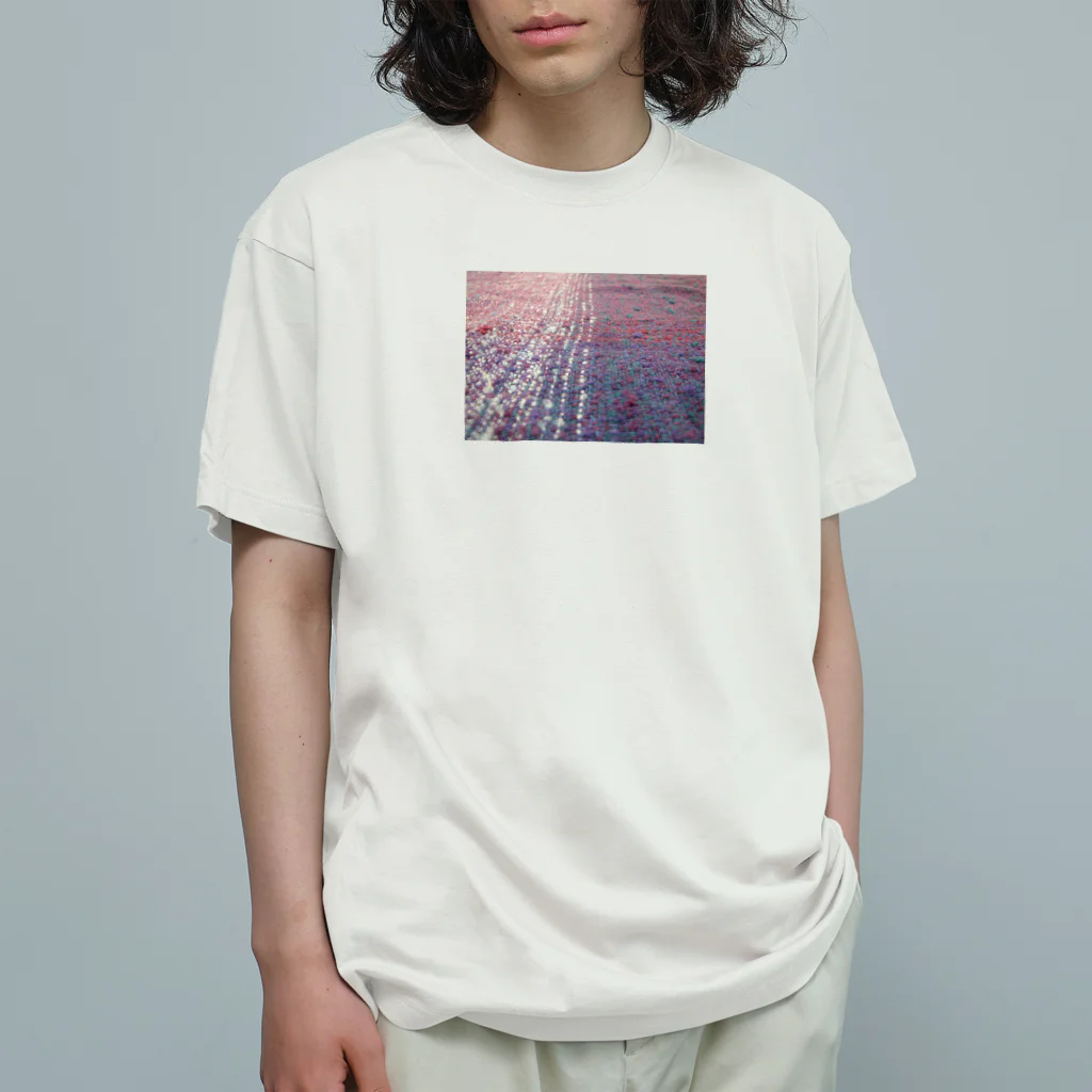 お花やさんの織物　ピンク・紫・青緑 Organic Cotton T-Shirt