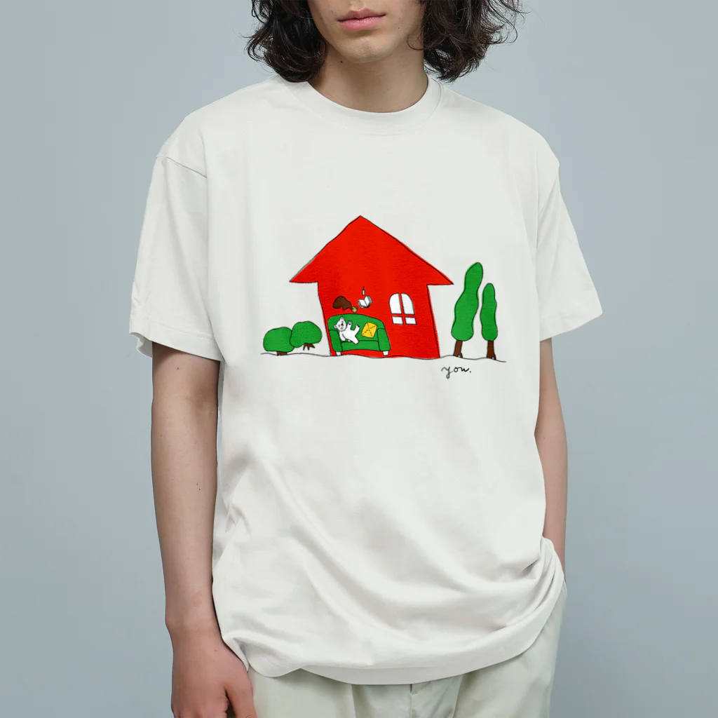 CHACOのシロクマのシロクマと地震 Organic Cotton T-Shirt