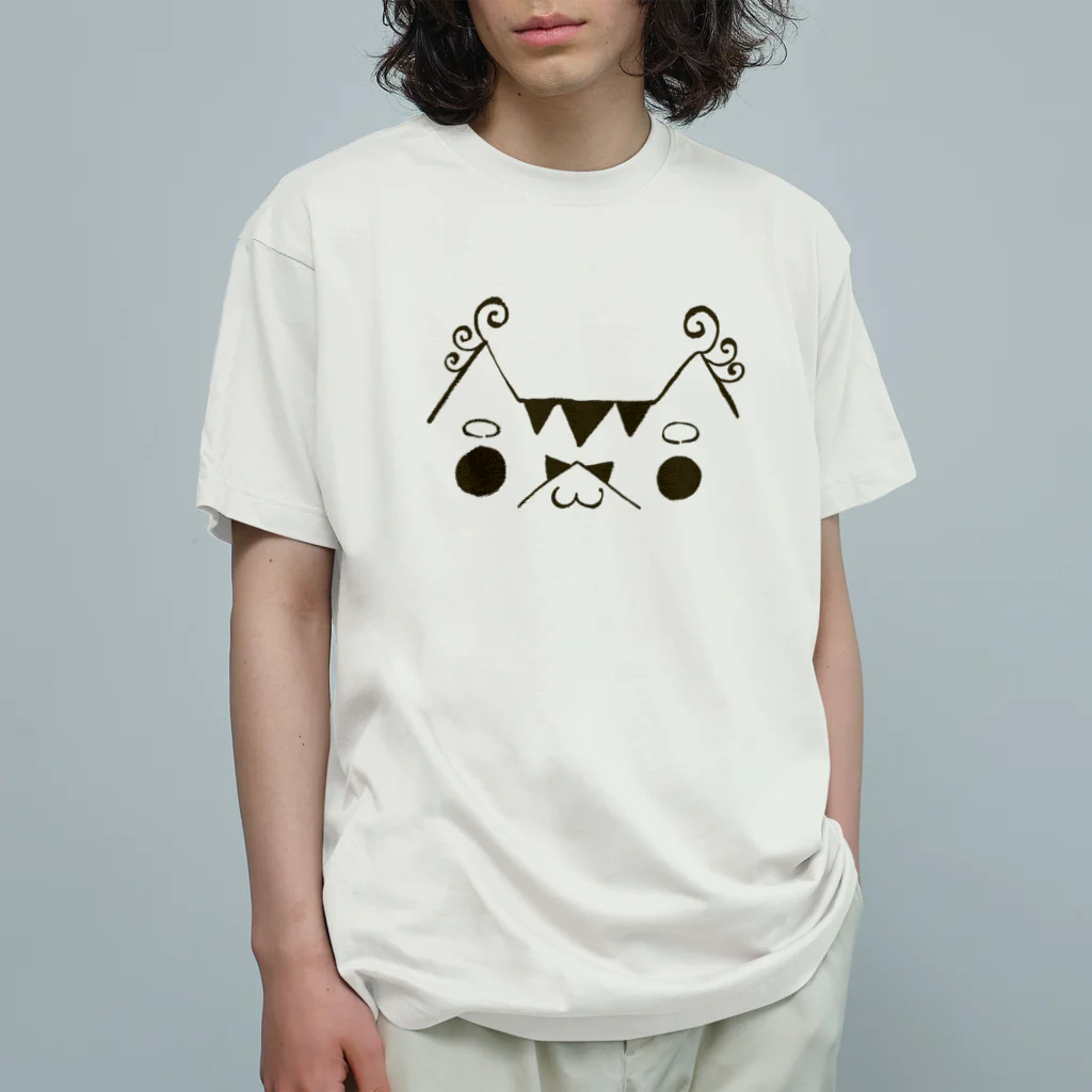 麟童ましゅ🐈🌟🎨Vcreatorの顔文字おちちょ オーガニックコットンTシャツ