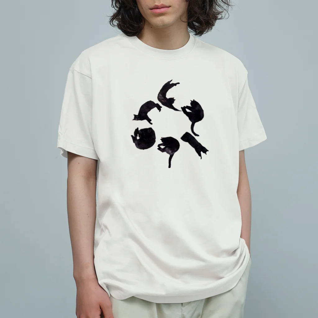 carbonbonの猫文字カーボン オーガニックコットンTシャツ