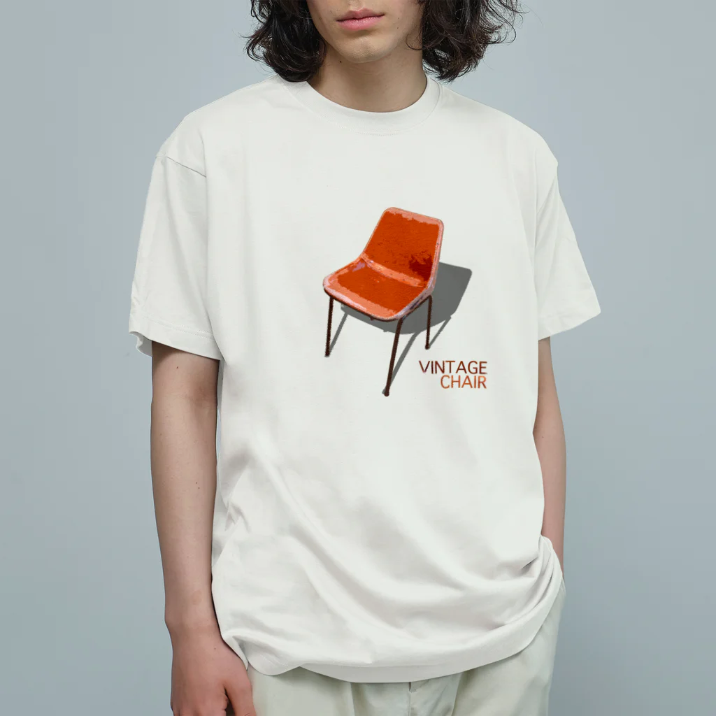 OSMWORKSのVINTAGE CHAIR ビンテージチェアレザーブラウン オーガニックコットンTシャツ