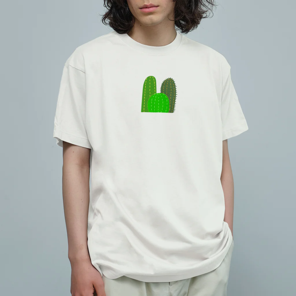 うにぽっぷこーんのさぼてん オーガニックコットンTシャツ