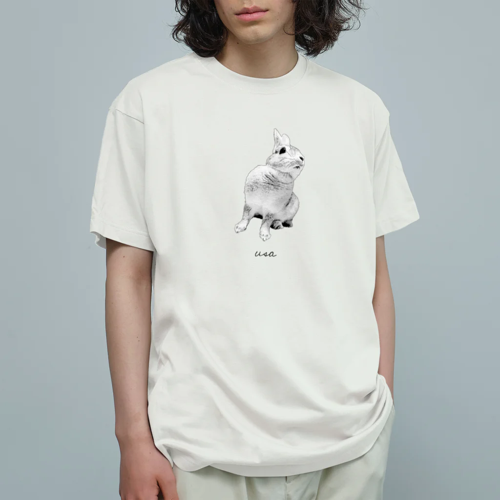 j8ie de vivre♪のうさぎ　ローアングル オーガニックコットンTシャツ