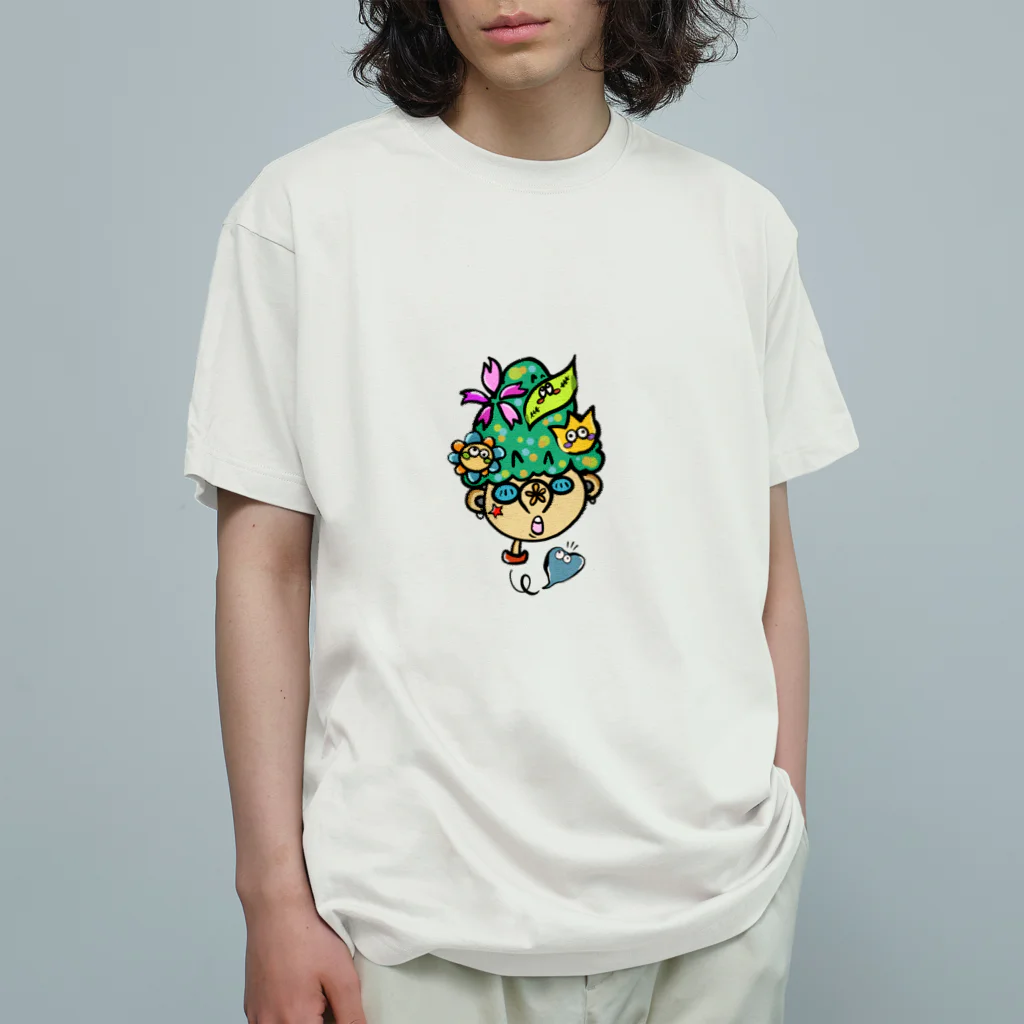 Colorful fam Earthのツリー君 オーガニックコットンTシャツ