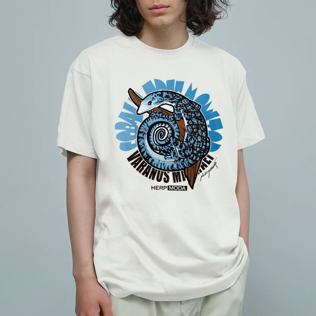 HERP MODA by ヤマモトナオキのコバルトツリーモニター Organic Cotton T-Shirt