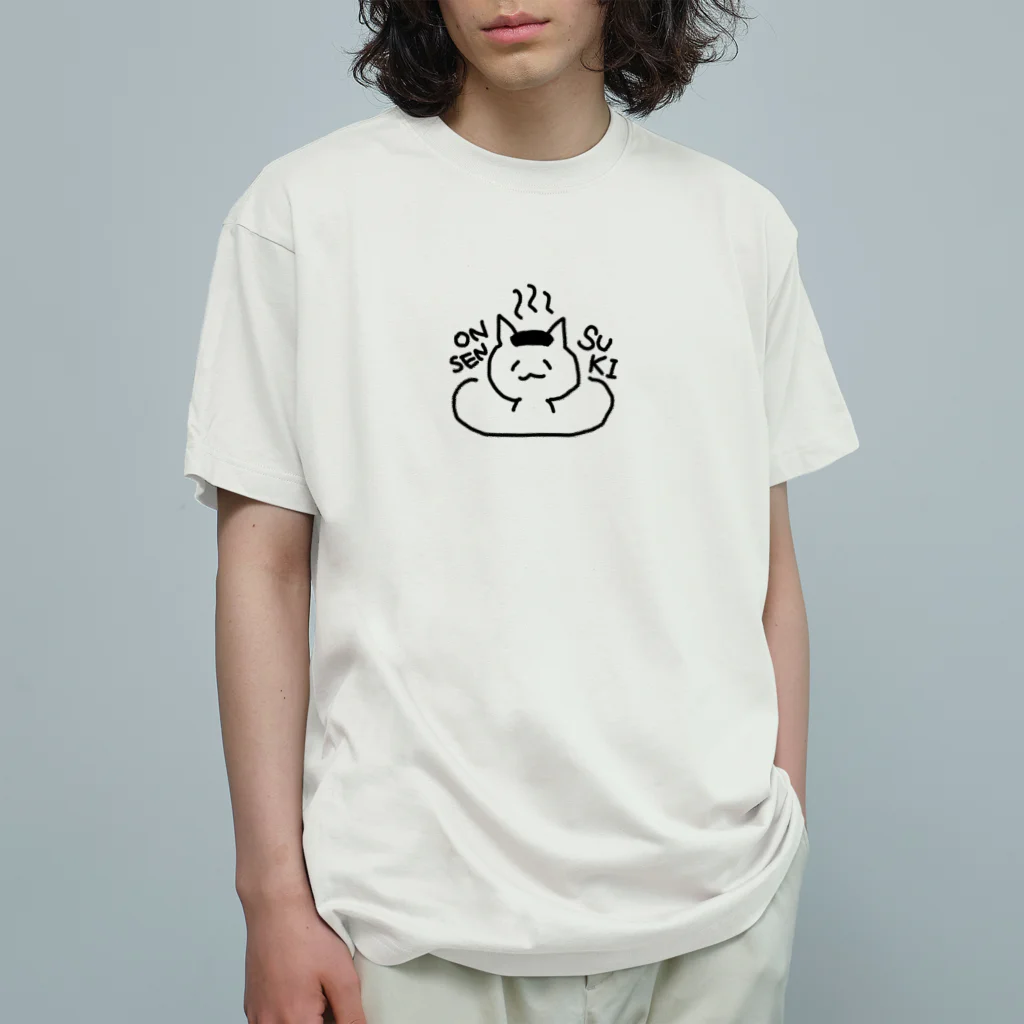 nyanpanのONSENSUKIねこ Organic Cotton T-Shirt