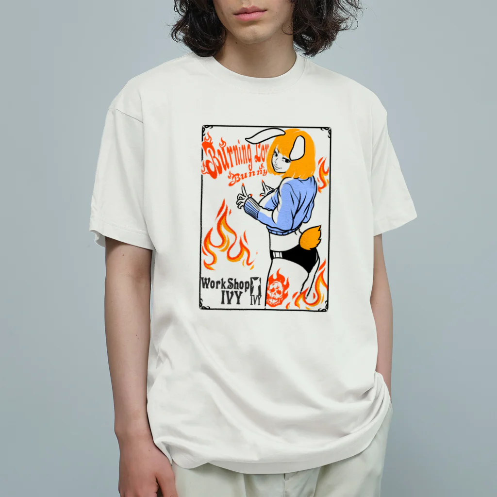 WorkShop IVYのBurning Bunny Love Organic Cotton T-Shirt