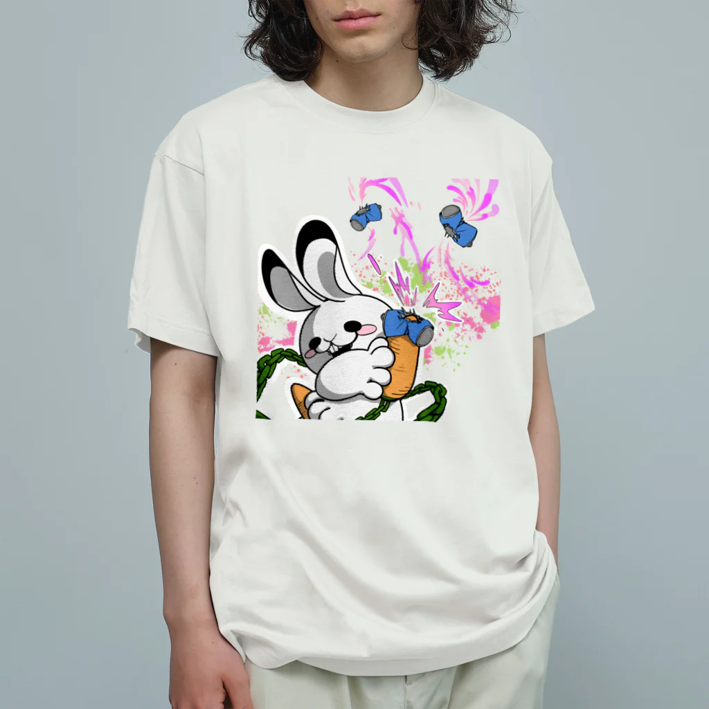 ケモ好きな子ノ原家のハイポテンシャルウサギさん Organic Cotton T-Shirt