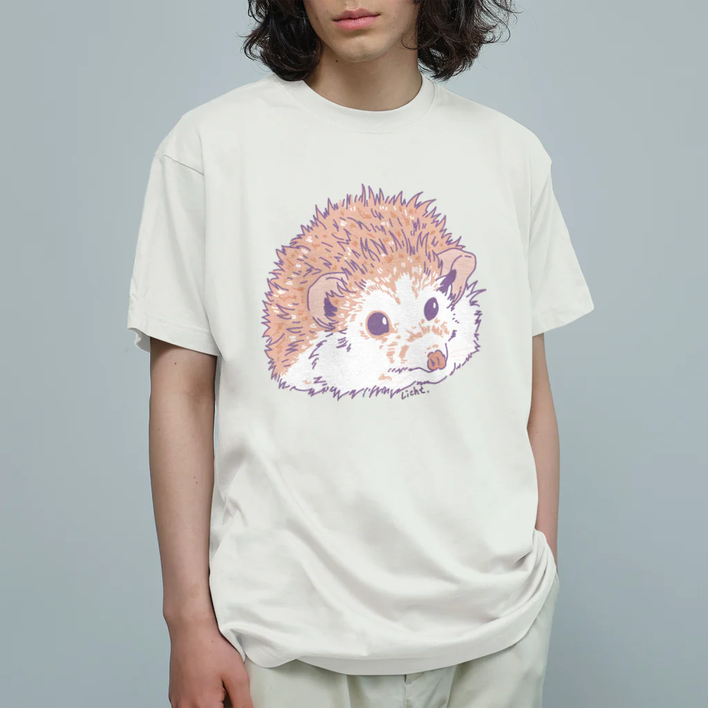 Lichtmuhleのくすみカラーのハリネズミ01 オーガニックコットンTシャツ