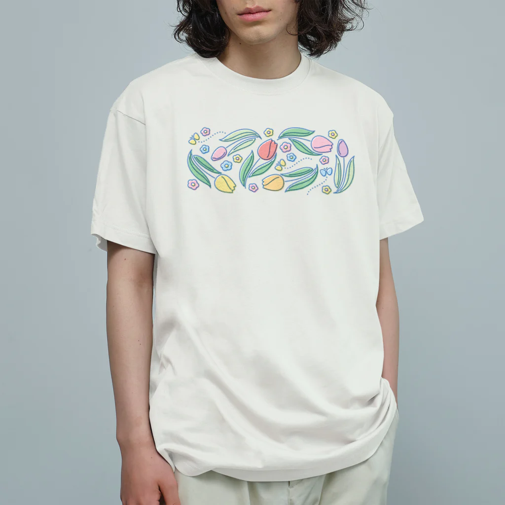 いちごちゃんのレトロプリント：チューリップ Organic Cotton T-Shirt