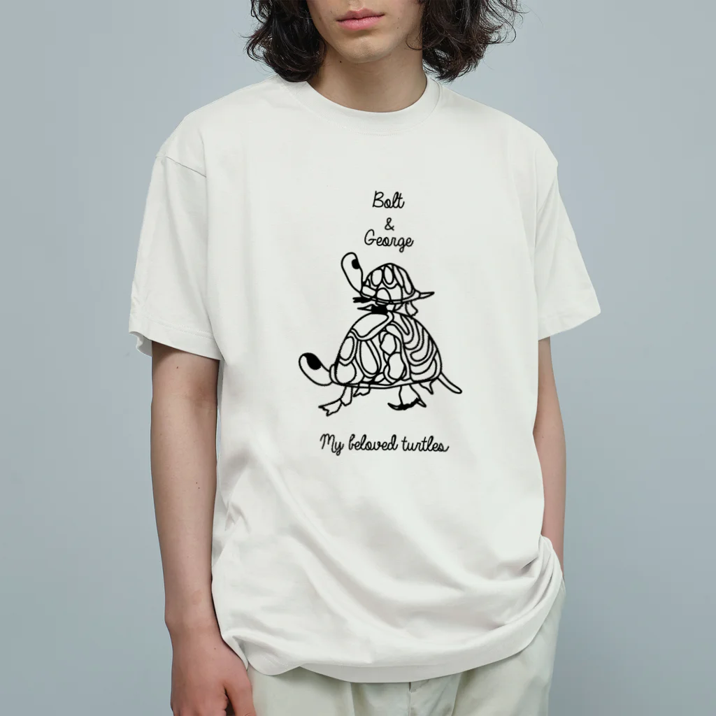 クジラデザインのジョージとボルト オーガニックコットンTシャツ