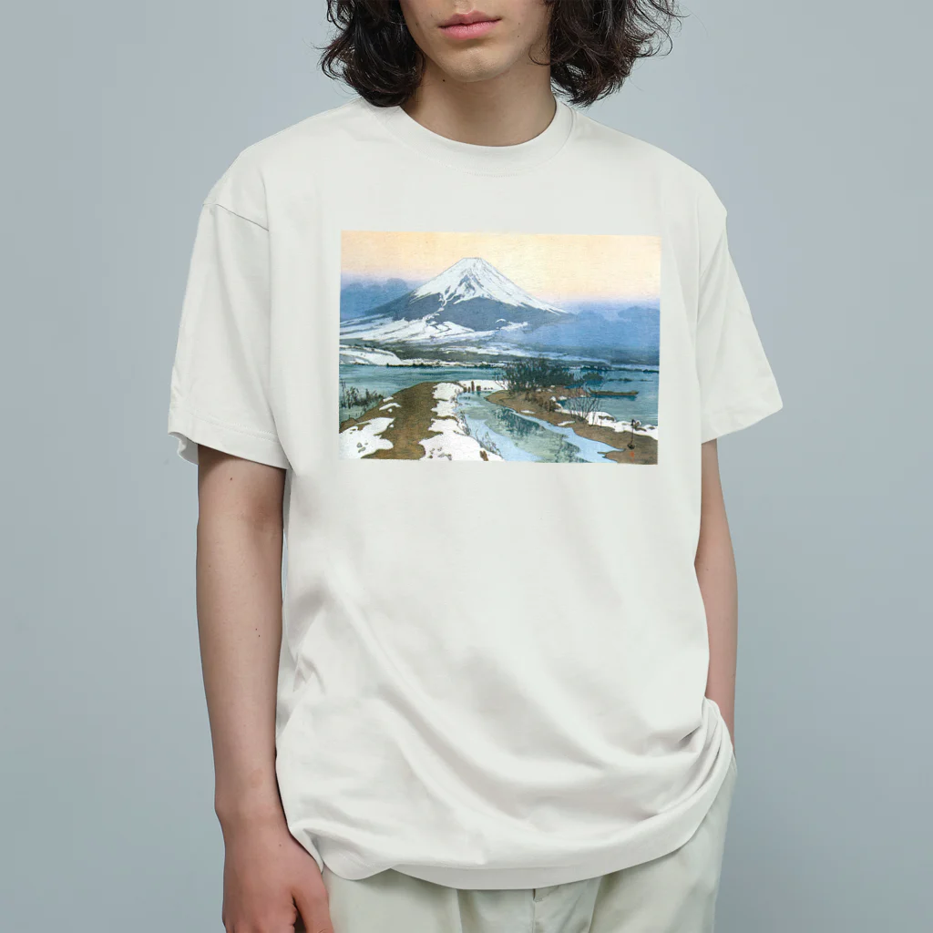 寿めでたや(ukiyoe)の日本画：Fuziyama 吉田博_冨士拾景 河口湖 オーガニックコットンTシャツ