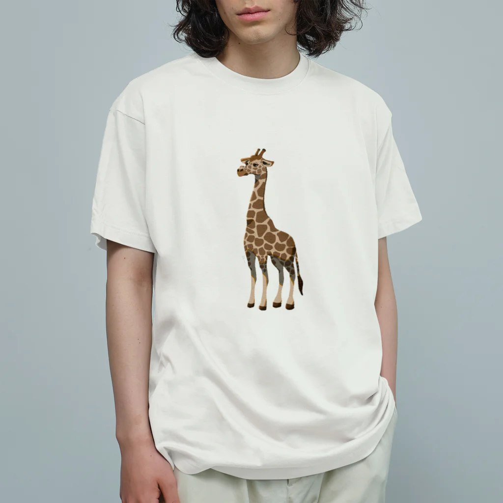 Daichi Sugimoto🦑3D Artistのやさしいお顔のキリンさん オーガニックコットンTシャツ