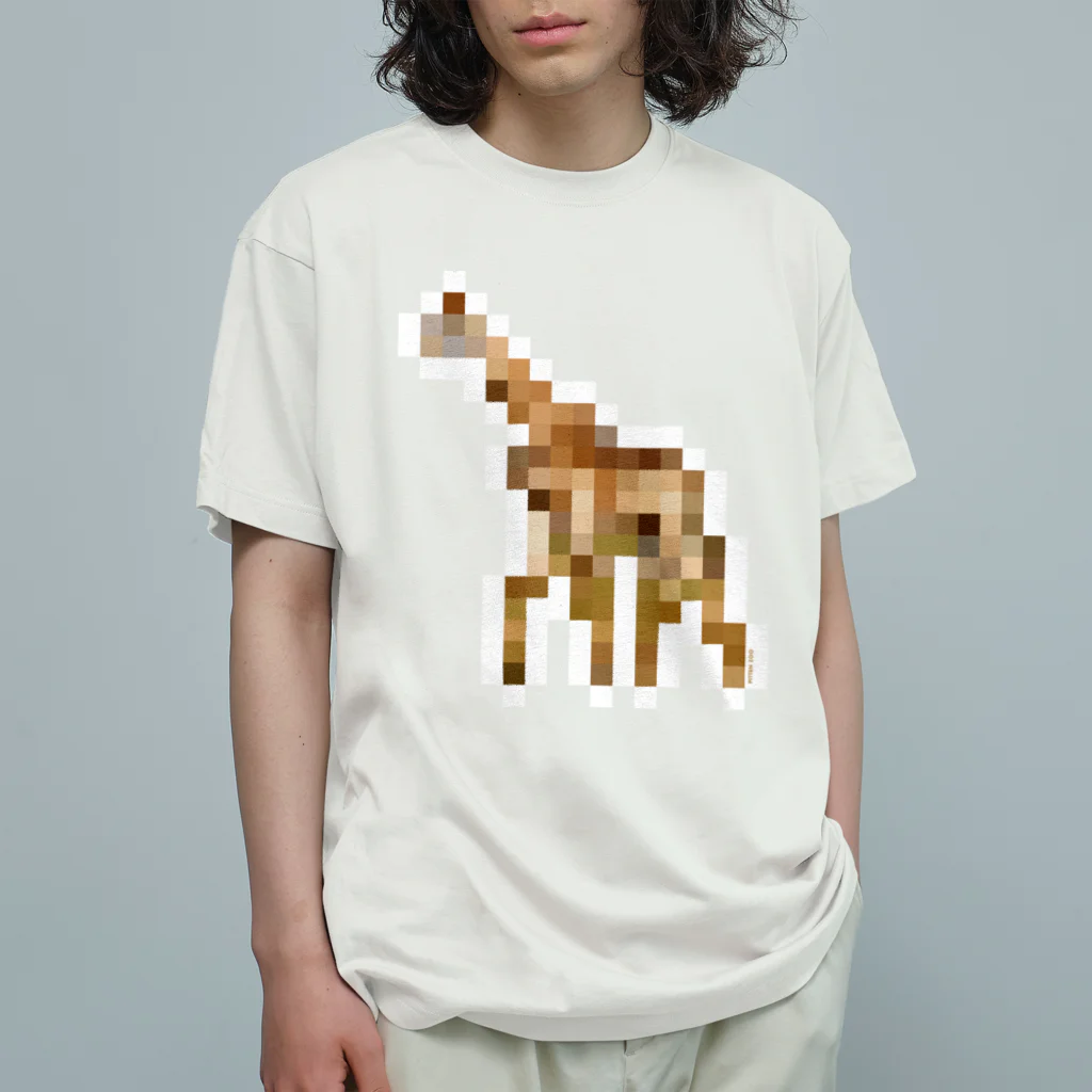 PITTEN PRODUCTSのPIXEL_ANIMAL_01(GIRAFFE) オーガニックコットンTシャツ