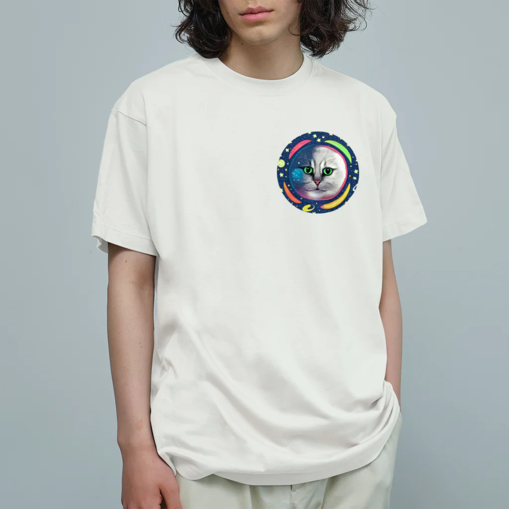 宇宙猫の宇宙猫 オーガニックコットンTシャツ