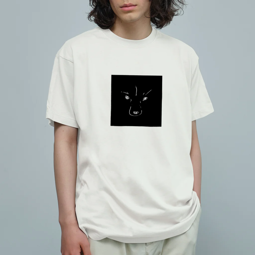 獅子丸解放党のまなざしwhite オーガニックコットンTシャツ