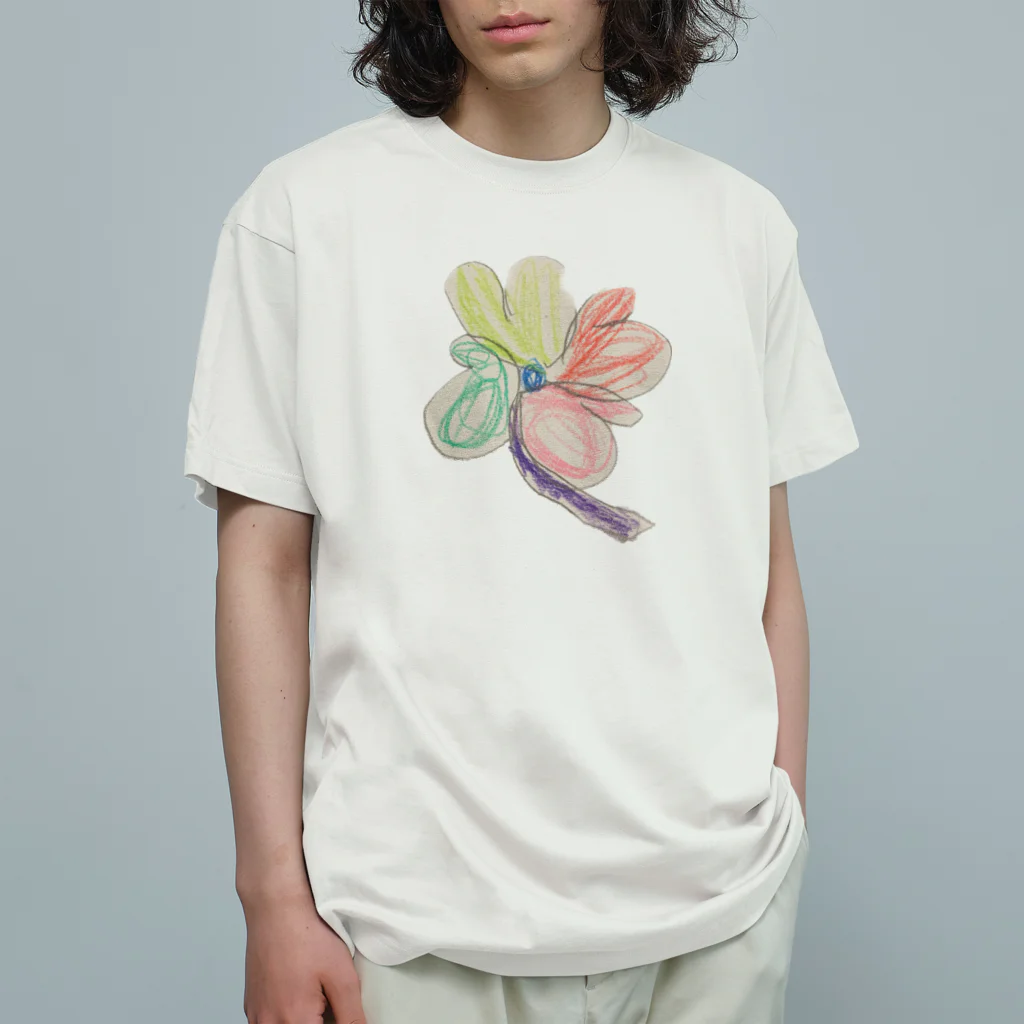 KidsArtの【世界にひとつ確定】子どもの絵　よつばのクローバー オーガニックコットンTシャツ