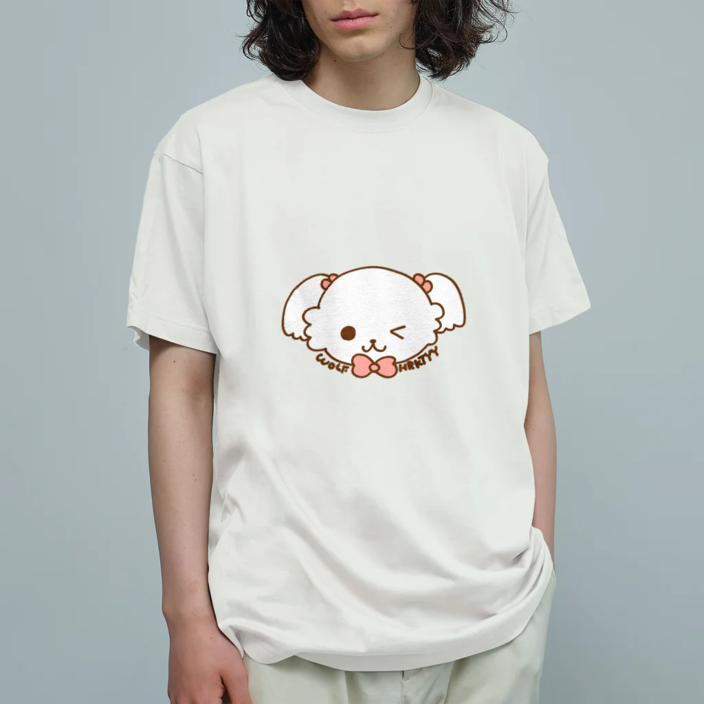 ひらきたのういんくうるふさん オーガニックコットンTシャツ