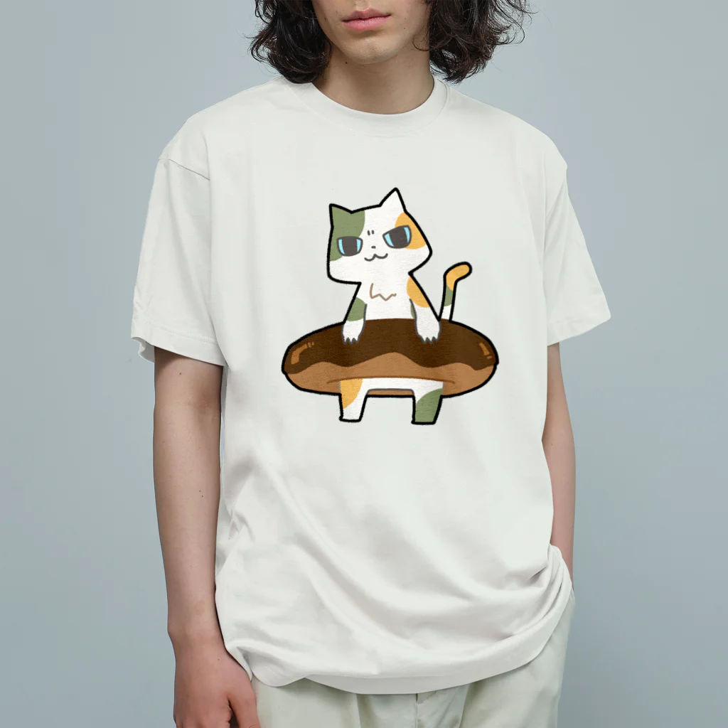 うさやのドーナツをゲットしてご満悦の猫 Organic Cotton T-Shirt